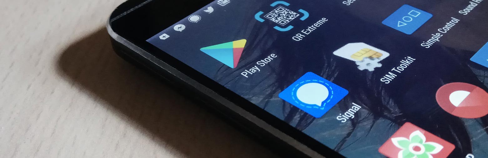 Signal app egy okostelefon menüjében
