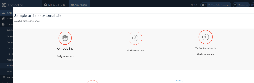 Admin notes popup