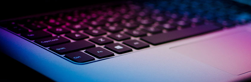 Laptop on table