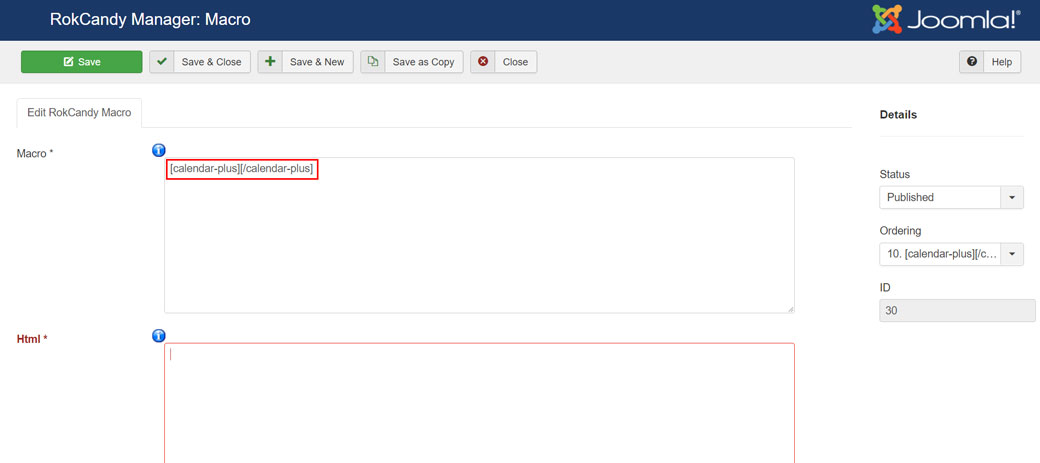 Adding icon syntax to the Macro field