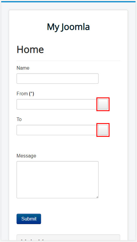 Default view of the calendar buttons