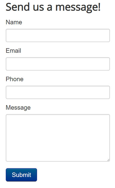 Default view of submit button