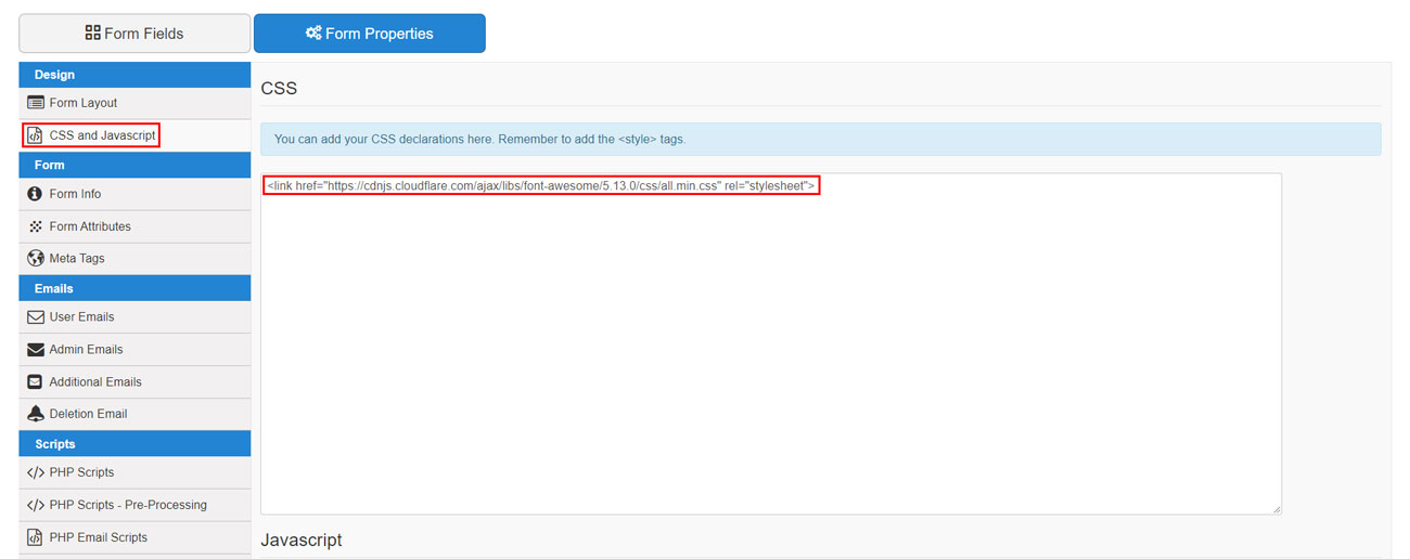 CDN code line for Font Awesome 5