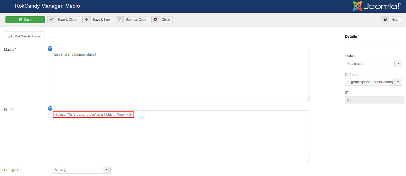 HTML field syntax
