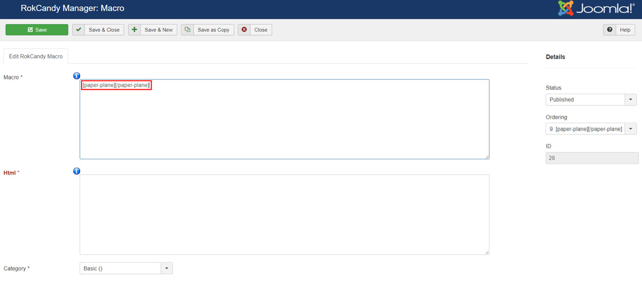 Macro field syntax