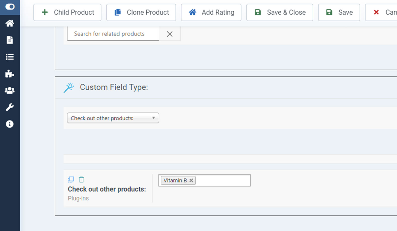 Selecting product for the dropdown list