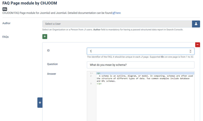 Adding a new question in the FAQ module